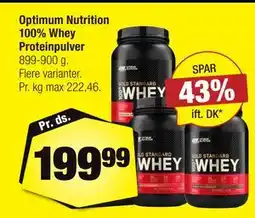 Calle Optimum Nutrition 100% Whey Proteinpulver, DKK 199.99 tilbud