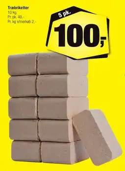 Calle Træbriketter, DKK 100 tilbud