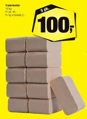 Træbriketter, DKK 100