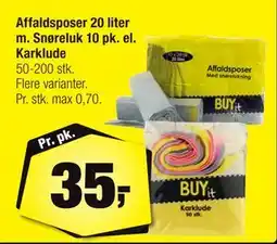 Calle Affaldsposer 20 liter m. Snøreluk 10 pk. el. Karklude, DKK 35 tilbud