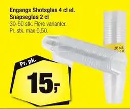 Calle Engangs Shotsglas 4 cl el. Snapseglas 2 cl, DKK 15 tilbud