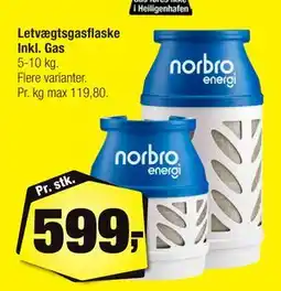 Calle Letvægtsgasflaske Inkl. Gas, DKK 599 tilbud