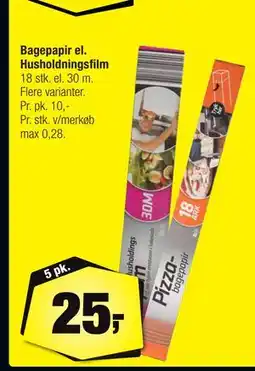 Calle Bagepapir el. Husholdningsfilm, DKK 25 tilbud