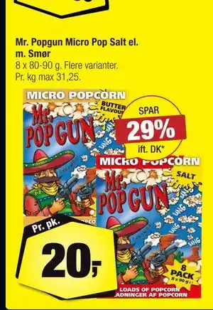Calle Mr. Popgun Micro Pop Salt el. m. Smør, DKK 20 tilbud