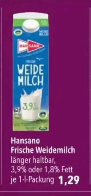 Citti Hansano Frische Weidemilch tilbud