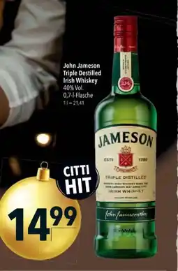 Citti John Jameson Triple Destilled Irish Whiskey tilbud