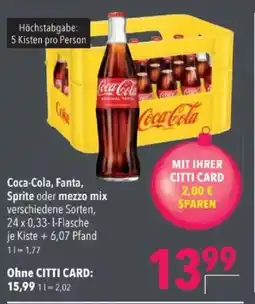 Citti Coca-Cola, Fanta, Sprite oder mezzo mix tilbud