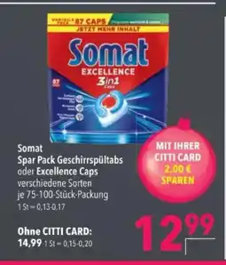 Citti Somat Spar Pack Geschirrspültabs oder Excellence Caps tilbud