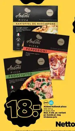 Netto Andoni italiensk pizza, DKK 18 tilbud