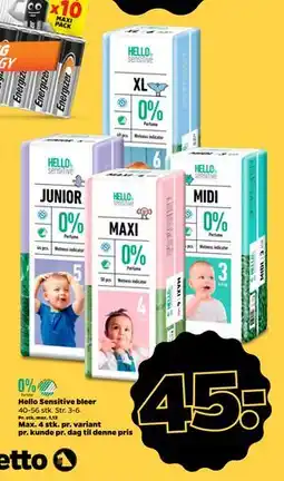 Netto Hello Sensitive bleer, DKK 45 tilbud