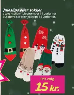 Hi five Juleslips eller sokker, DKK 15 tilbud