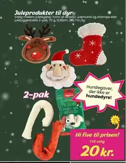 Hi five Juleprodukter til dyr, DKK 20 tilbud