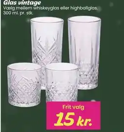 Hi five Glas vintage, DKK 15 tilbud