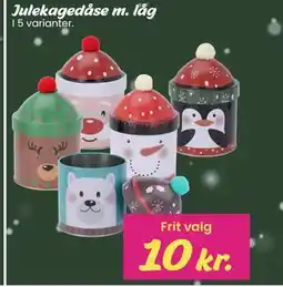 Hi five Julekagedåse m. låg, DKK 10 tilbud