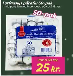 Hi five Fyrfadslys parafin 50-pak, DKK 25 tilbud