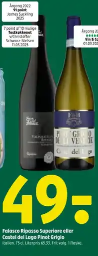 Coop 365 Falasco Ripasso Superiore eller Castel del Lago Pinot Grigio tilbud
