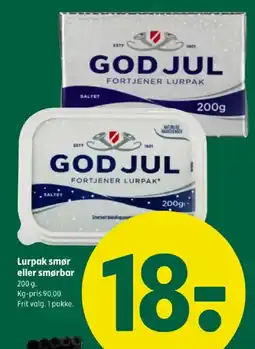 Coop 365 Lurpak smør eller smørbar tilbud