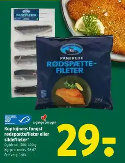 Coop 365 Kaptajnens fangst rødspættefileter eller sildefileter tilbud