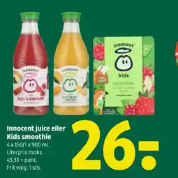 Coop 365 Innocent juice eller Kids smoothie tilbud