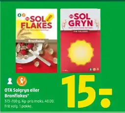 Coop 365 OTA Solgryn eller Branflakes tilbud