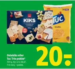 Coop 365 Ostekiks eller Tuc Trio pakke tilbud