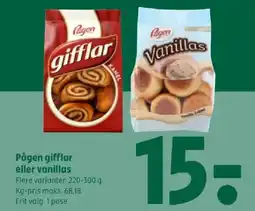 Coop 365 Pågen gifflar eller vanillas tilbud