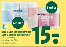 Coop 365 Nice & Soft toiletpapir eller Soft & Strong køkkenrulle tilbud