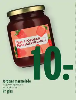 Min Købmand First Price Jordbær marmelade tilbud