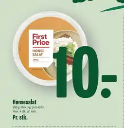 Min Købmand First Price Hønsesalat tilbud