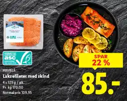 Lidl HAVBLÅ Laksefileter med skind tilbud