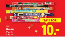 Lidl TOMS Stænger tilbud