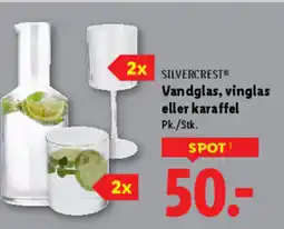 Lidl SILVERCREST® Vandglas, vinglas eller karaffel tilbud