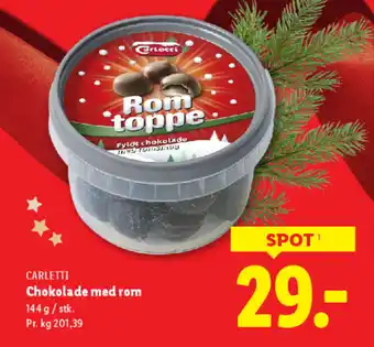 Lidl CARLETTI Chokolade med rom tilbud