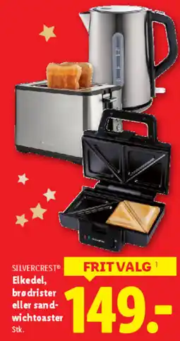 Lidl SILVERCREST® Elkedel, brødrister eller sand- wich toaster tilbud