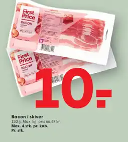 SPAR First Price Bacon i skiver tilbud