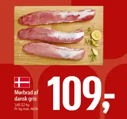 Føtex Mørbrad af dansk gris tilbud