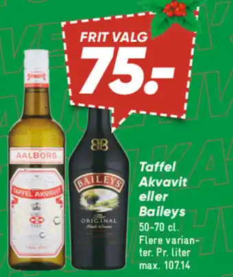 Taffel akvavit eller baileys