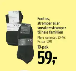 Føtex Footies, strømper eller sneakersstrømper til hele famillien tilbud