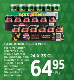 MENY Faxe kondi eller pepsi tilbud