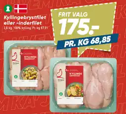 Bilka Kyllingebrystfilet eller -inderfilet tilbud