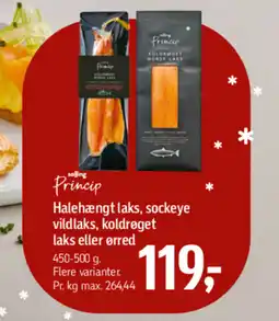 Føtex Halehængt laks, sockeye vildlaks, koldrøget laks eller ørred tilbud