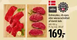 Føtex Entrecotes, rib eyes eller wienerschnitzel af dansk kalv tilbud