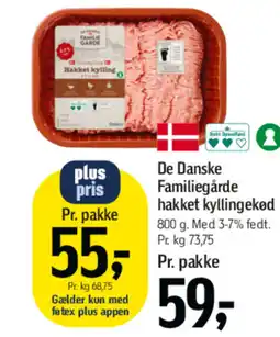 Føtex DE DANSKE Familiegårde hakket kyllingekød tilbud