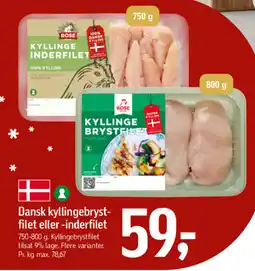 Føtex Dansk kyllingebryst- filet eller -inderfilet tilbud