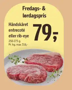 Føtex Håndskåret entrecoté eller rib-eye tilbud