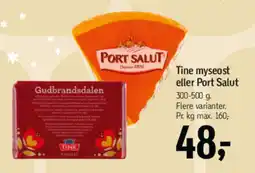 Føtex Tine myseost eller port salut tilbud