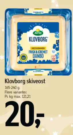 Føtex Klovborg skiveost tilbud