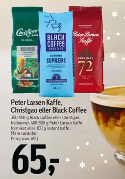 Føtex Peter larsen kaffe, christgau eller black coffee tilbud