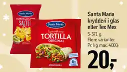 Føtex SANTA MARIA Krydderi i glas eller tex mex tilbud