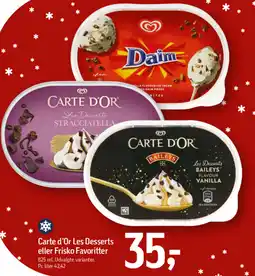 Føtex CARTE D'OR Les desserts eller frisko favoritter tilbud